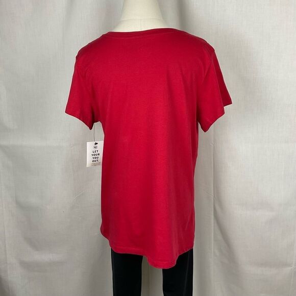 Atlanta Falcons Ladies T-Shirt Red V-Neck Tee 47’ Brand NFL Football Sz Lg New - Picture 3 of 5